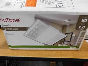 lot 50 image: Broan-NuTone 80 CFM Ceiling Bathroom Exhaust Fan with Light and 1300-Watt Heater