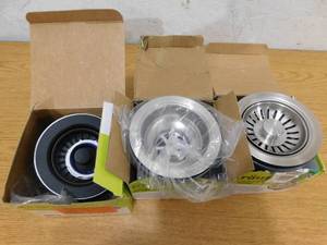 lot 64 image: (3) KRAUS Kitchen Sink Strainer
