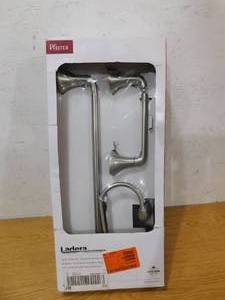 lot 82 image: Pfister Ladera 3-Piece Bath Hardware Set with Towel Ring, Toilet Paper Holder and Towel Bar in Spot Defense Brushed Nickel