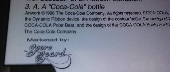lot 514 image: Coca Cola cards by Score Board.
