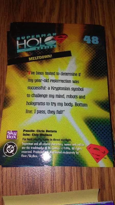 lot 527 image: Superman Hologram. Sky Boc. DC Comics. 1996