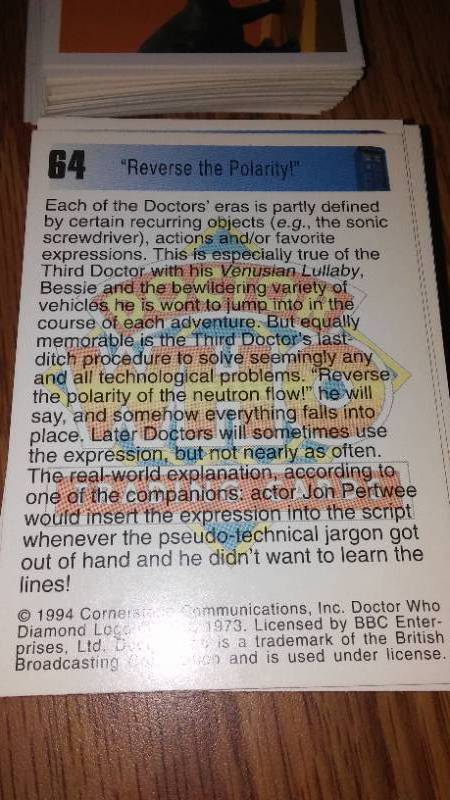lot 528 image: Doctor Who trading Cards.