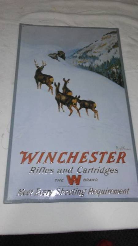 lot 570 image: Winchester metal sign. NEW