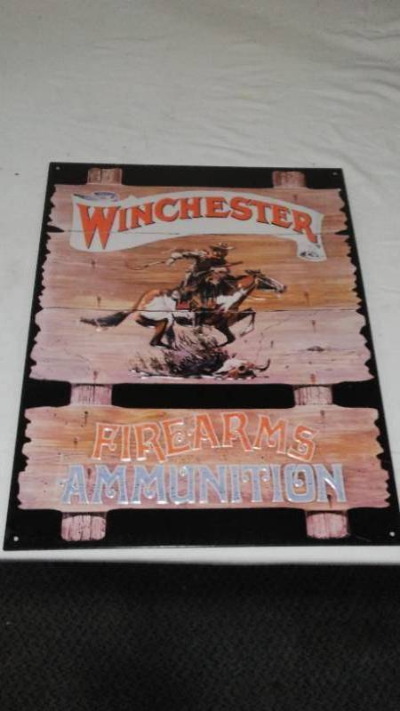 lot 574 image: Winchester metal sign