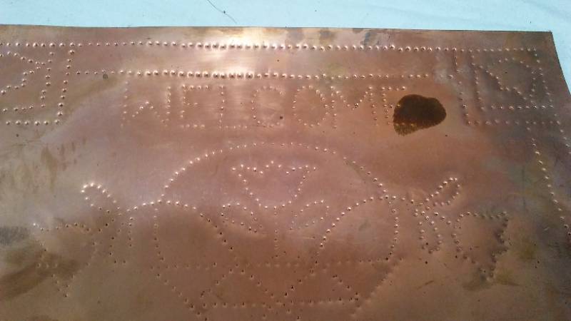 lot 576 image: Welcome Friends copper sign