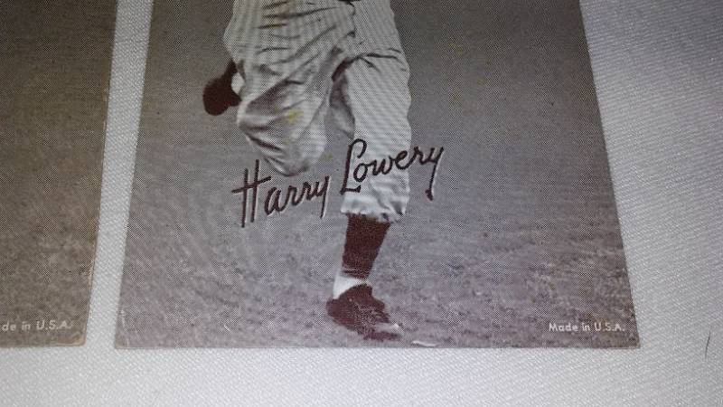 lot 606 image: Harry Lowery Exhibit Cards (2). Baseball