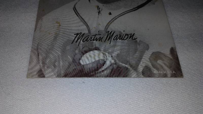 lot 609 image: Martin Marion Exhibit Card. Baseball