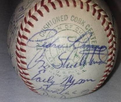 lot 622 image: 1963 Autographed baseball. Cleveland Guardians