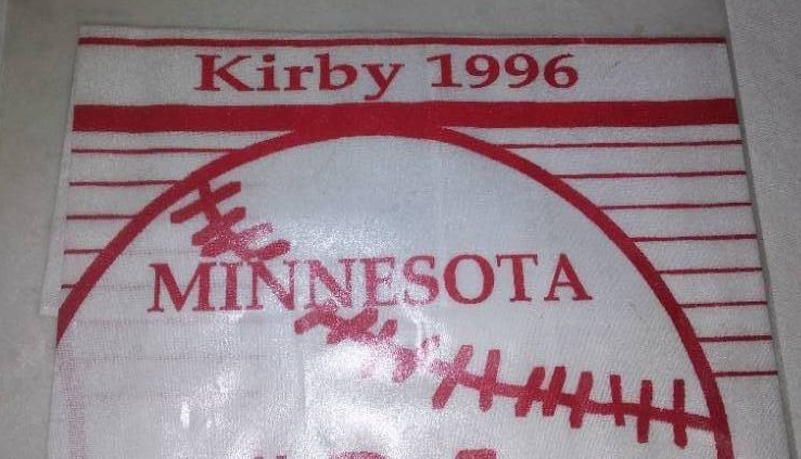 lot 626 image: Kirby Puckett Retirement Hanky #34.