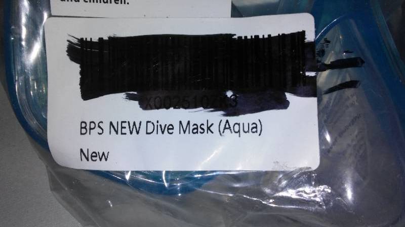 lot 665 image: Diving Mask. One Size New (2). BPS