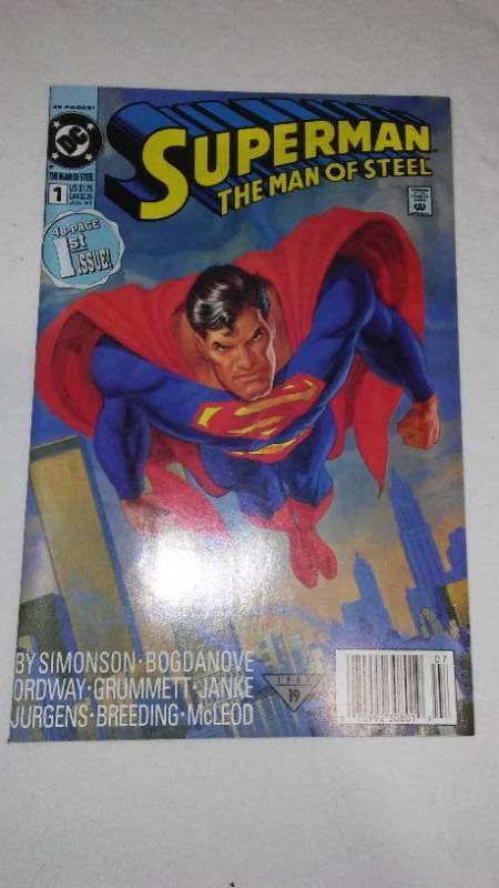 lot 695 image: DC Superman, Man of Steel. No. 1 issue. July 1991