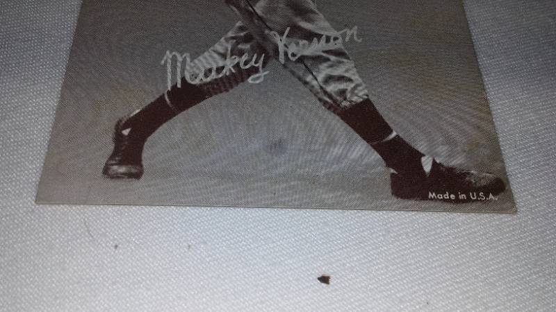 lot 704 image: Mickey Vernon Exhibit Card.  baseball