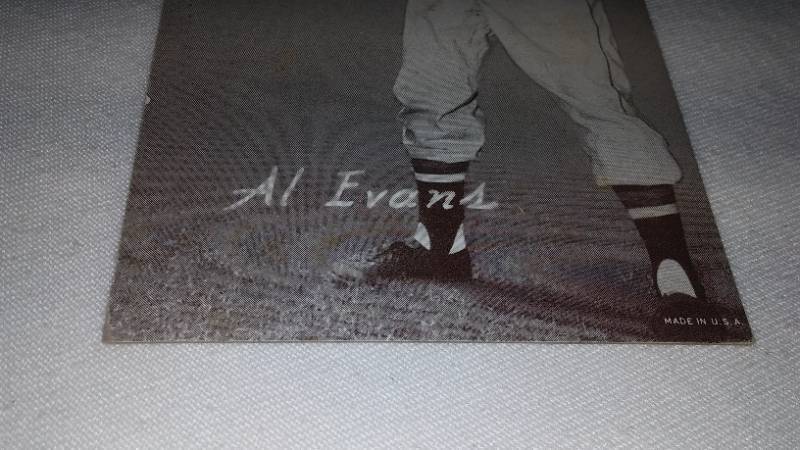 lot 707 image: Al Evans Exhibit Card.  baseball