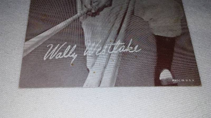 lot 708 image: Wally Westlake Exhibit Card.  baseball
