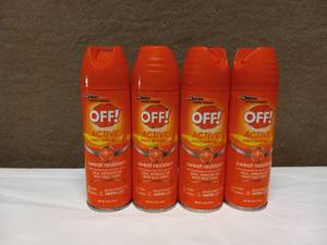 lot 1 image: 4 NEW CAN OF OFF ACTIVE INSECT REPELLENT