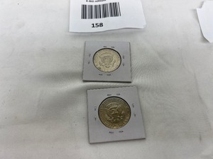 lot 158 image: LOT OF 2 KENNEDY HALF DOLLARS TONING