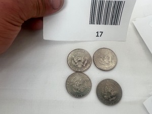 lot 17 image: LOT OF 4 NIFC KENNEDY HALF DOLLARS