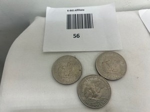 lot 56 image: LOT OF 3 IKE DOLLAR COINS