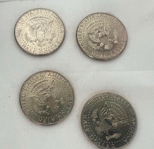 lot 14 image: LOT OF 4 NIFC KENNEDY HALF DOLLARS