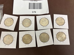 lot 173 image: LOT OF 8 BEAUTIFUL KENNEDY HALF DOLLARS