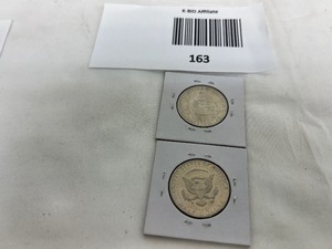 lot 163 image: LOT OF 2 KENNEDY HALF DOLLARS TONING