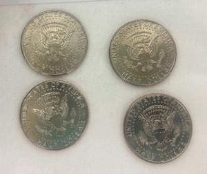 lot 15 image: LOT OF 4 NIFC KENNEDY HALF DOLLARS
