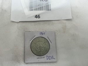 lot 46 image: 1964 DDR KENNEDY HALF DOLLAR ERROR COIN