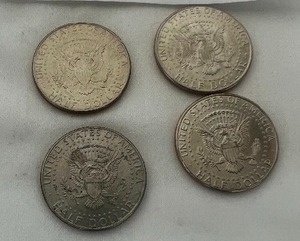 lot 11 image: LOT OF 4 NIFC KENNEDY HALF DOLLARS