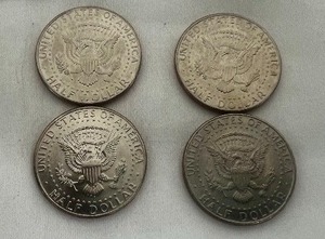 lot 5 image: LOT OF 4 NIFC KENNEDY HALF DOLLARS