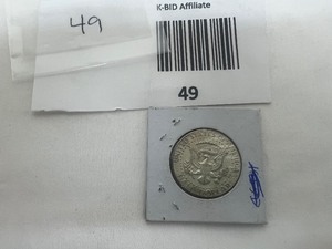 lot 49 image: 1964 KENNEDY HALF DOLLAR  90% SILVER