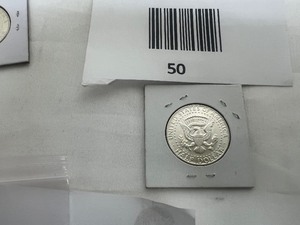 lot 50 image: 1964D KENNEDY HALF DOLLAR  90% SILVER