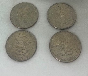 lot 7 image: LOT OF 4 NIFC KENNEDY HALF DOLLARS