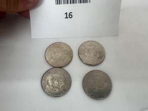 lot 16 image: LOT OF 4 NIFC KENNEDY HALF DOLLARS