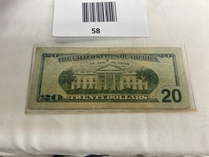 lot 58 image: 2006 $20 BILL BINARY SERIAL NUMBER