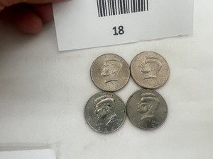 lot 18 image: LOT OF 4 NIFC KENNEDY HALF DOLLARS