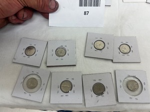 lot 87 image: LOT OF 8 1968 CANADIAN SILVER DIMES