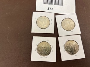 lot 172 image: LOT OF 4 NIFC KENNEDY HALF DOLLARS