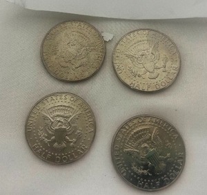 lot 8 image: LOT OF 4 NIFC KENNEDY HALF DOLLARS