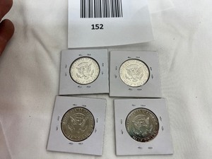 lot 152 image: LOT OF 4 NIFC KENNEDY HALF DOLLARS