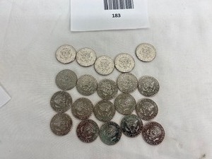 lot 183 image: LOT OF 20 NIFC KENNEDY HALF DOLLARS