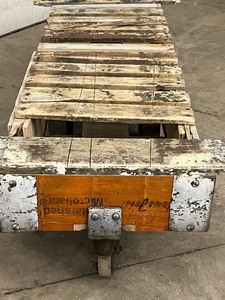 Antique Wood Warehouse Cart With Steel Wheels