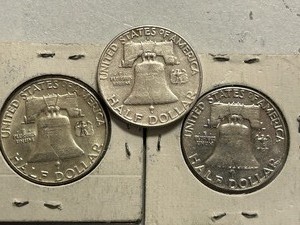 (3) Franklin Silver Half Dollars
