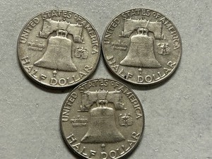 (3) 1963-D Franklin Silver Half Dollars