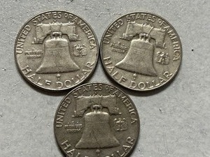 (3) 1963-D Franklin Silver Half Dollars