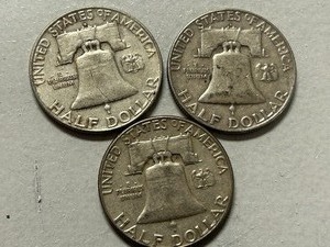 (3) 1963 Franklin Silver Half Dollars -- (2) D & (1) P Mints