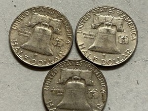 (3) 1962-D Franklin Silver Half Dollars