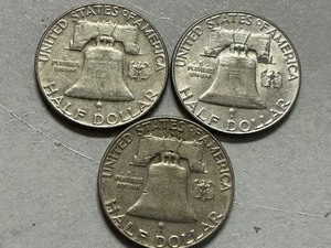 (3) 1962-D Franklin Silver Half Dollars