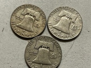 (3) 1962-D Franklin Silver Half Dollars