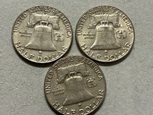 (3) 1962-D Franklin Silver Half Dollars