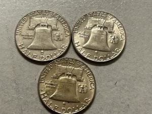 (3) 1962-D Franklin Silver Half Dollars